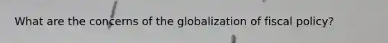 What are the concerns of the globalization of fiscal policy?