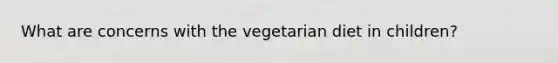 What are concerns with the vegetarian diet in children?