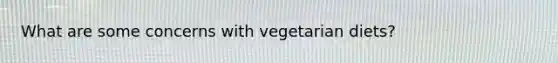 What are some concerns with vegetarian diets?