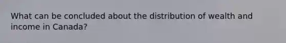What can be concluded about the distribution of wealth and income in Canada?