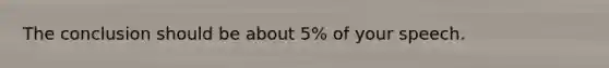 The conclusion should be about 5% of your speech.