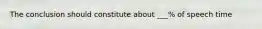 The conclusion should constitute about ___% of speech time