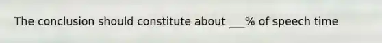 The conclusion should constitute about ___% of speech time