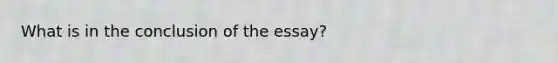 What is in the conclusion of the essay?