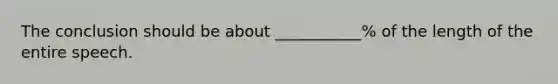 The conclusion should be about ___________% of the length of the entire speech.