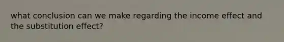 what conclusion can we make regarding the income effect and the substitution effect?
