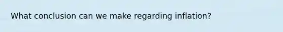 What conclusion can we make regarding inflation?