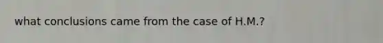 what conclusions came from the case of H.M.?