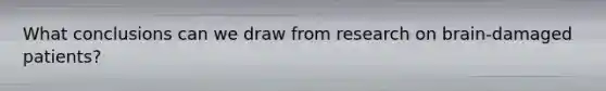 What conclusions can we draw from research on brain-damaged patients?
