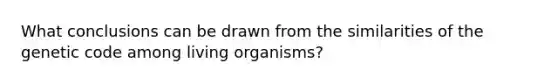 What conclusions can be drawn from the similarities of the genetic code among living organisms?