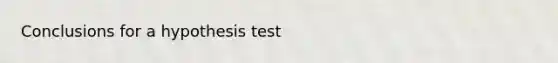 Conclusions for a hypothesis test