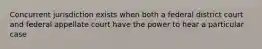 Concurrent jurisdiction exists when both a federal district court and federal appellate court have the power to hear a particular case
