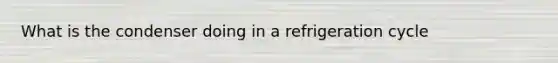 What is the condenser doing in a refrigeration cycle