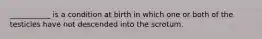 ___________ is a condition at birth in which one or both of the testicles have not descended into the scrotum.