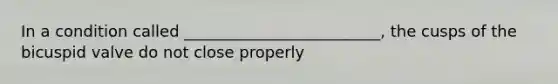 In a condition called _________________________, the cusps of the bicuspid valve do not close properly