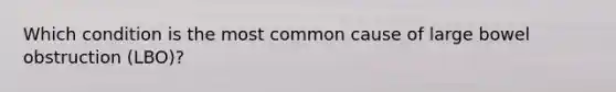 Which condition is the most common cause of large bowel obstruction (LBO)?