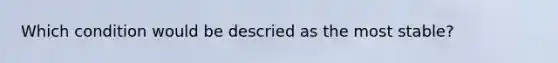 Which condition would be descried as the most stable?