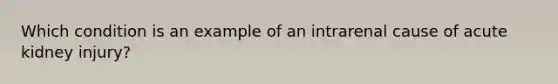 Which condition is an example of an intrarenal cause of acute kidney injury?