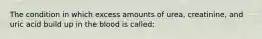 The condition in which excess amounts of urea, creatinine, and uric acid build up in the blood is called: