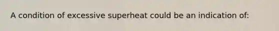 A condition of excessive superheat could be an indication of: