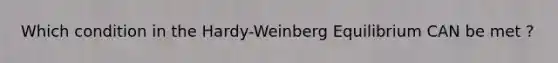 Which condition in the Hardy-Weinberg Equilibrium CAN be met ?