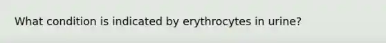 What condition is indicated by erythrocytes in urine?