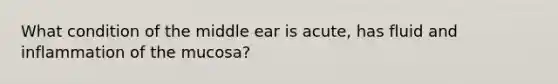 What condition of the middle ear is acute, has fluid and inflammation of the mucosa?