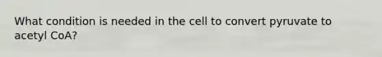 What condition is needed in the cell to convert pyruvate to acetyl CoA?