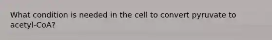 What condition is needed in the cell to convert pyruvate to acetyl-CoA?