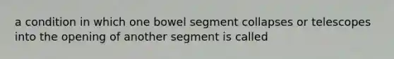 a condition in which one bowel segment collapses or telescopes into the opening of another segment is called