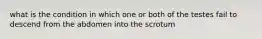 what is the condition in which one or both of the testes fail to descend from the abdomen into the scrotum