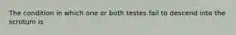 The condition in which one or both testes fail to descend into the scrotum is