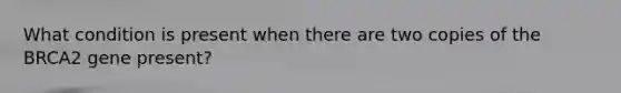 What condition is present when there are two copies of the BRCA2 gene present?