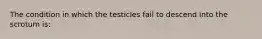 The condition in which the testicles fail to descend into the scrotum is: