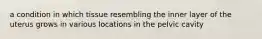 a condition in which tissue resembling the inner layer of the uterus grows in various locations in the pelvic cavity