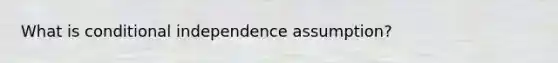 What is conditional independence assumption?