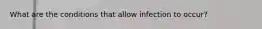 What are the conditions that allow infection to occur?