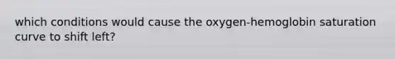 which conditions would cause the oxygen-hemoglobin saturation curve to shift left?