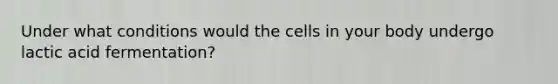 Under what conditions would the cells in your body undergo lactic acid fermentation?