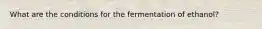 What are the conditions for the fermentation of ethanol?