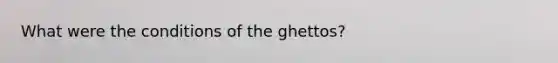 What were the conditions of the ghettos?