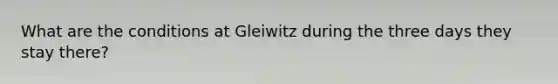 What are the conditions at Gleiwitz during the three days they stay there?