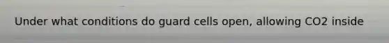 Under what conditions do guard cells open, allowing CO2 inside