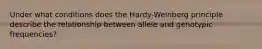 Under what conditions does the Hardy-Weinberg principle describe the relationship between allele and genotypic frequencies?