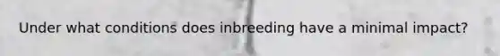 Under what conditions does inbreeding have a minimal impact?