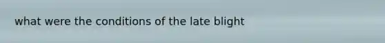 what were the conditions of the late blight