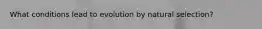 What conditions lead to evolution by natural selection?