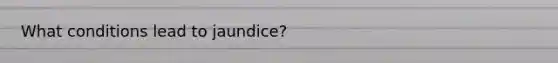 What conditions lead to jaundice?