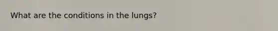 What are the conditions in the lungs?