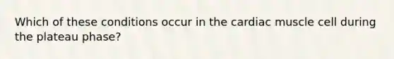 Which of these conditions occur in the cardiac muscle cell during the plateau phase?